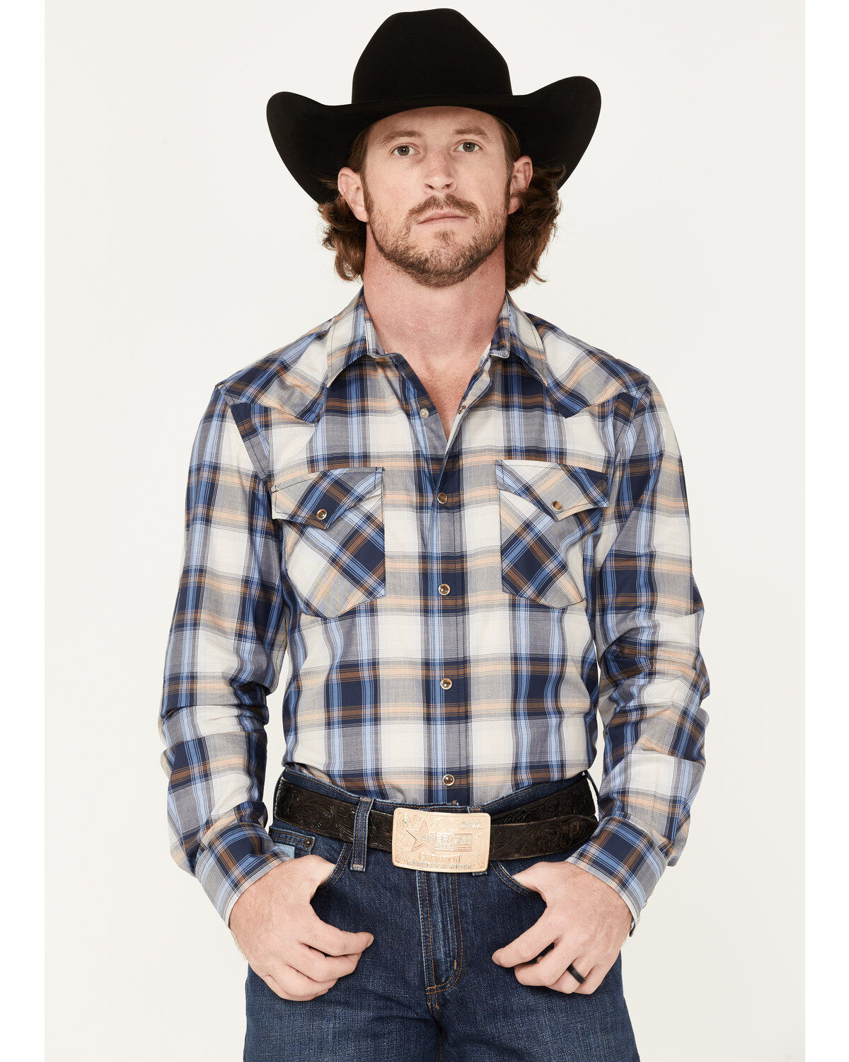 Pendleton Men's Bishop Large Ombre Plaid Long Sleeve Western Shirt
