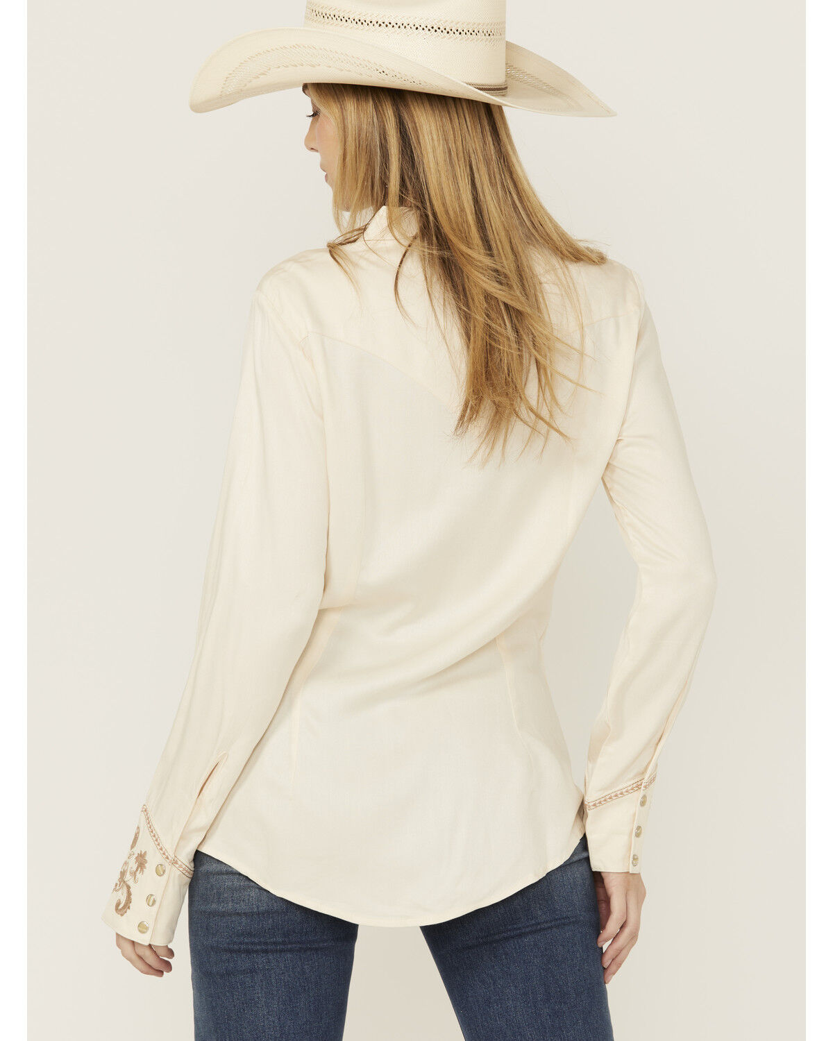 Wrangler Retro Women's Floral Embroidered Long Sleeve Pearl Snap Western Shirt