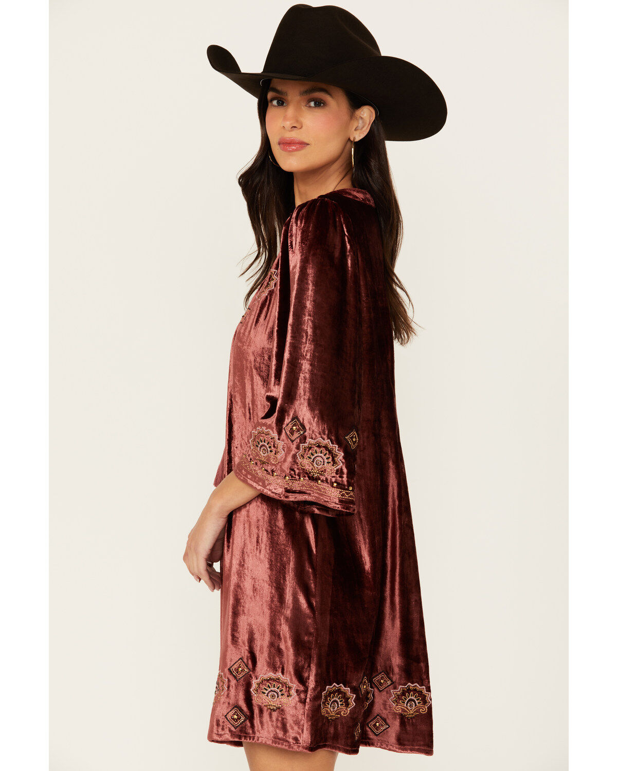 Shyanne Women's Velvet Beaded Mini Dress