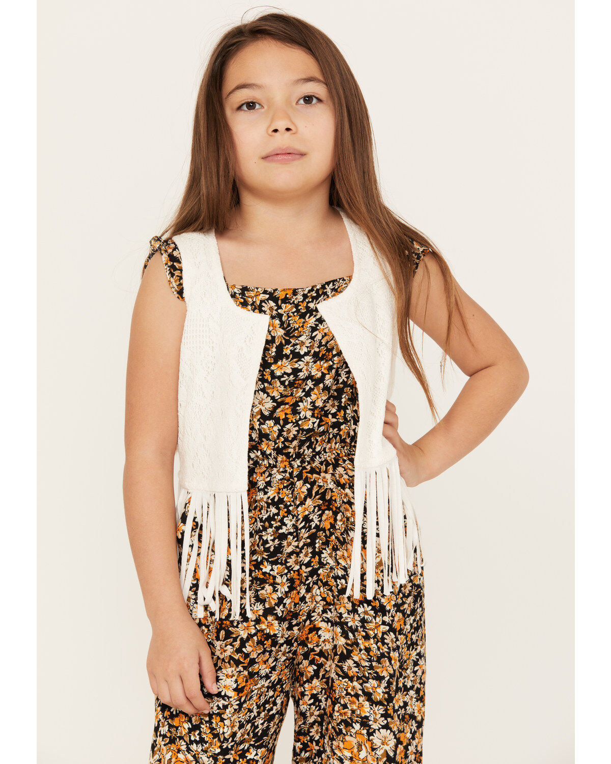 Shyanne Girls' Fringe Lace Vest