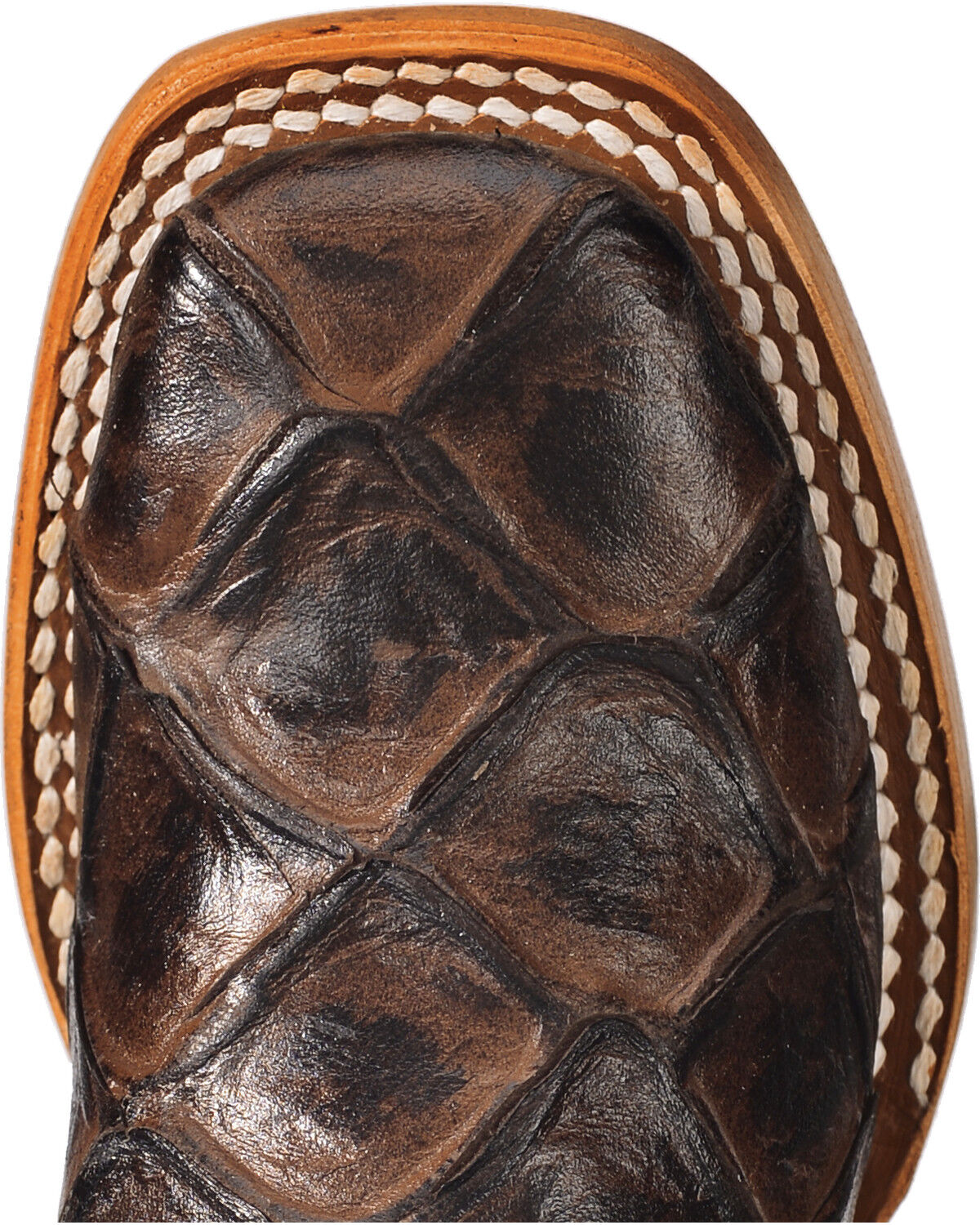 Horse Power Boys' Brown Filet Of Fish Print Boots - Square Toe