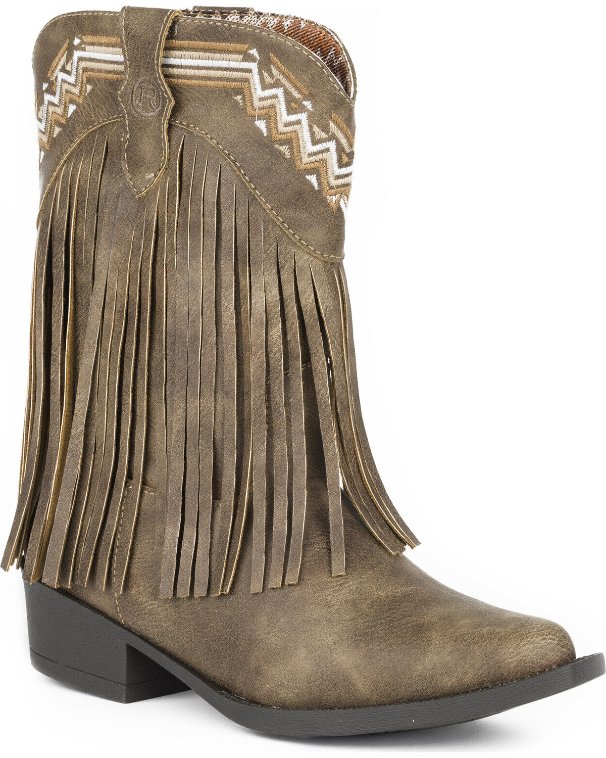 Roper Girls' Fringed Western Boots - Snip Toe