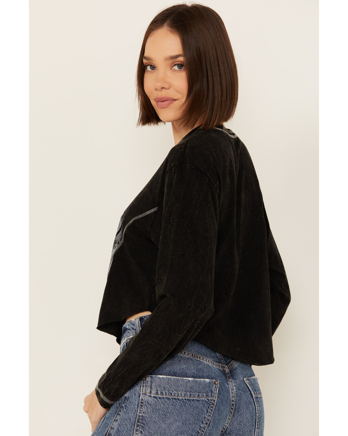 Youth In Revolt Women's Route 66 Seamed Long Sleeve Graphic Tee