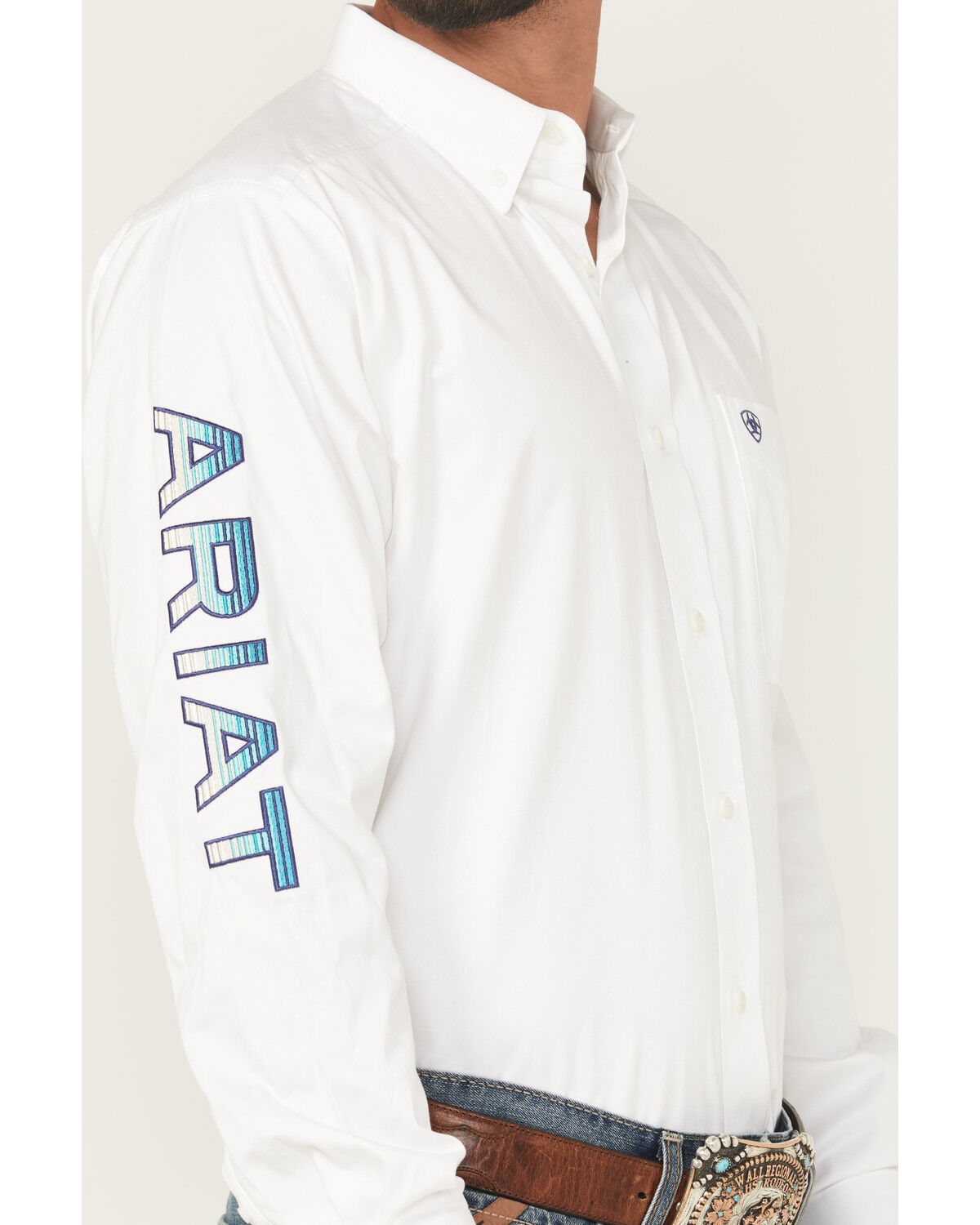 Ariat Men's Team Logo Solid Long Sleeve Button-Down Western Shirt - Tall