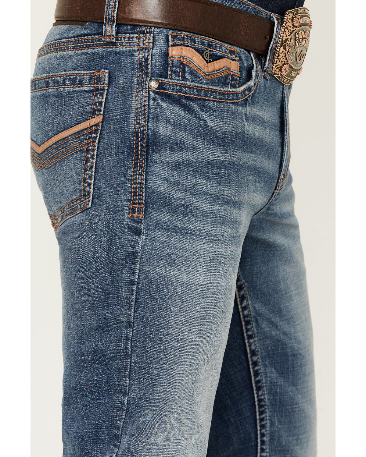 Cody James Men's Medium Wash Bronco Slim Bootcut Stretch Denim Jeans