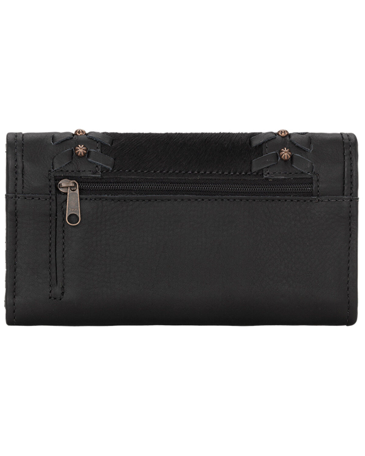 American West Women's Cow Town Black Tri-Fold Wallet