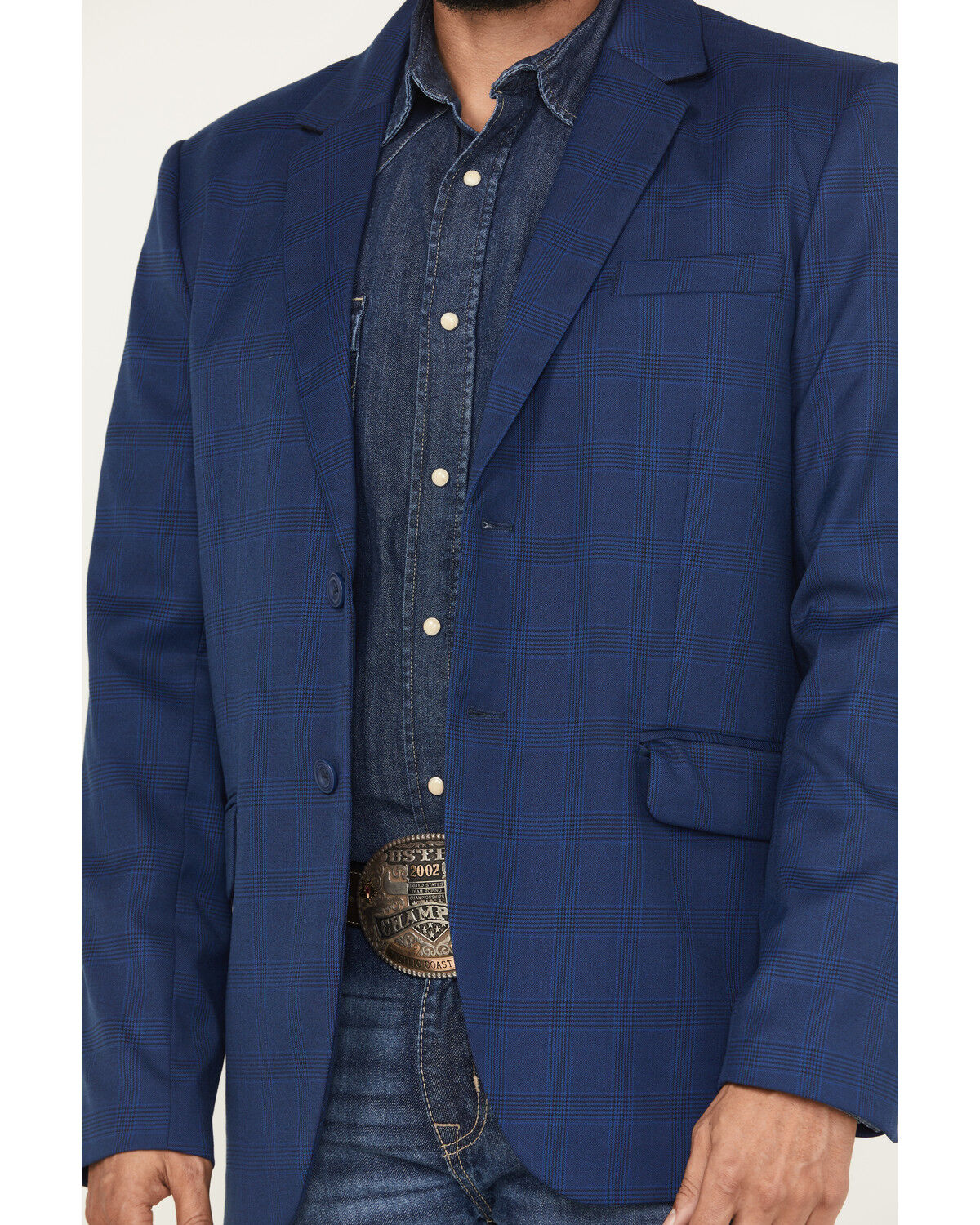 Panhandle Men's Tonal Plaid Print Slim Cut Sportcoat