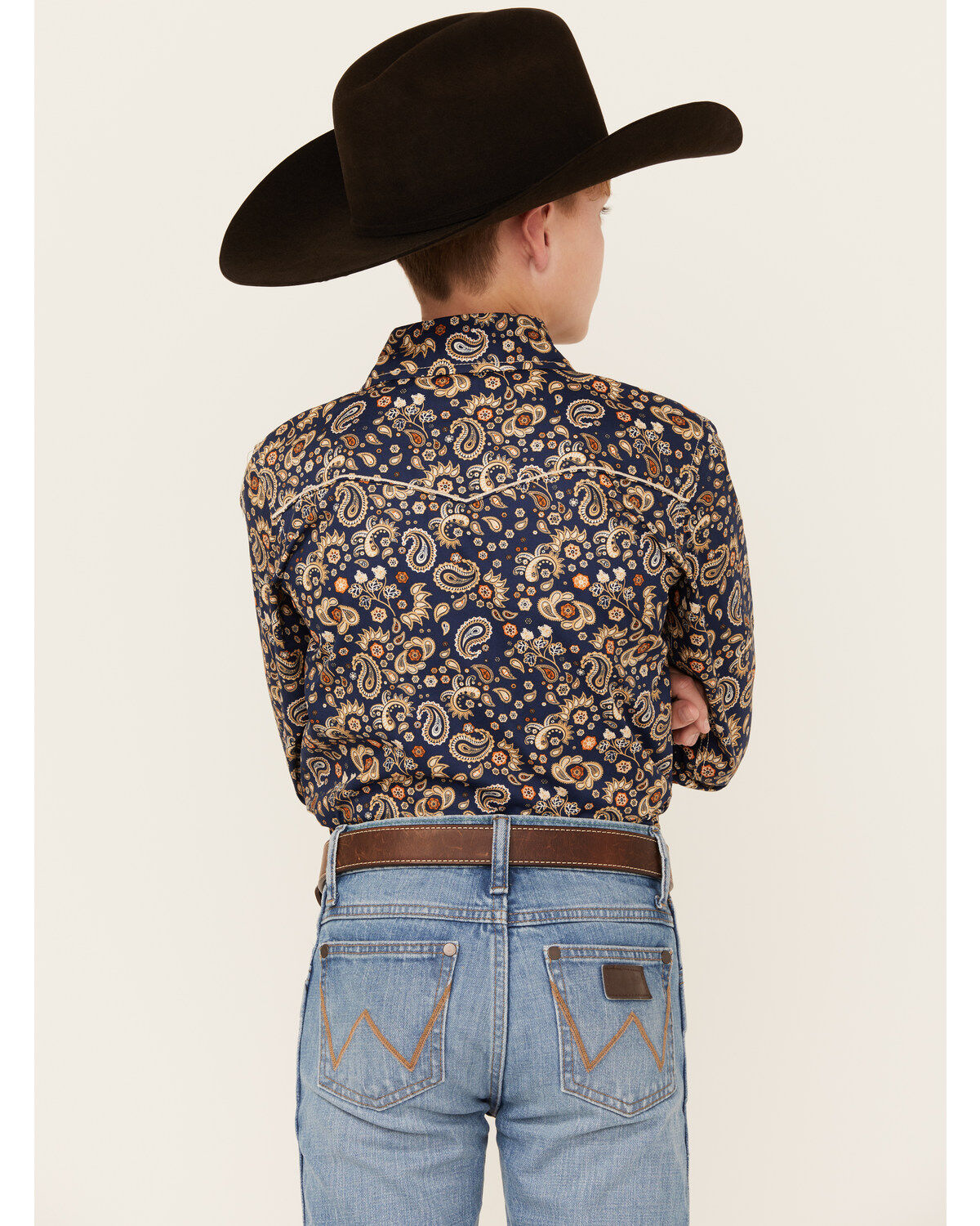 Cowboy Hardware Boys' Paisley Print Long Sleeve Snap Western Shirt