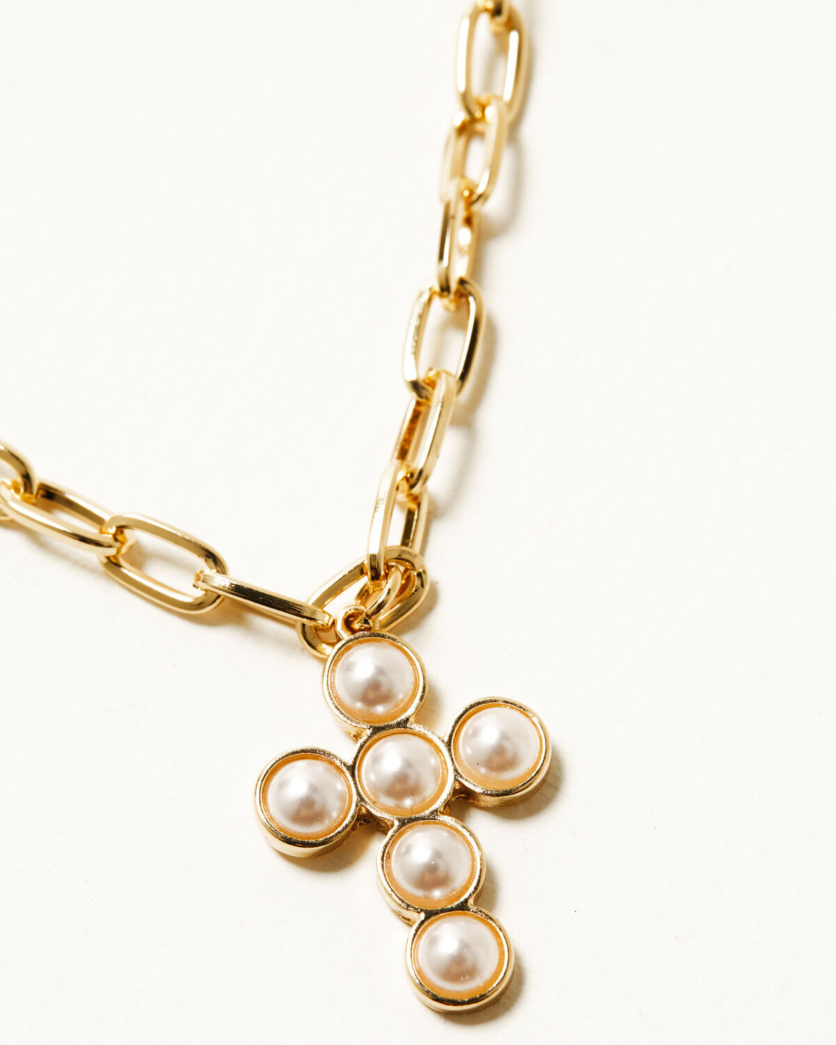 Shyanne Women's 14K Gold Plated Pearl Cross Pendant Necklace