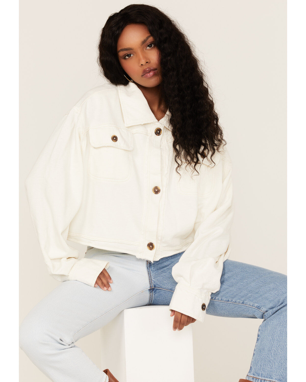 Free People Women's Saturday Cropped Shacket