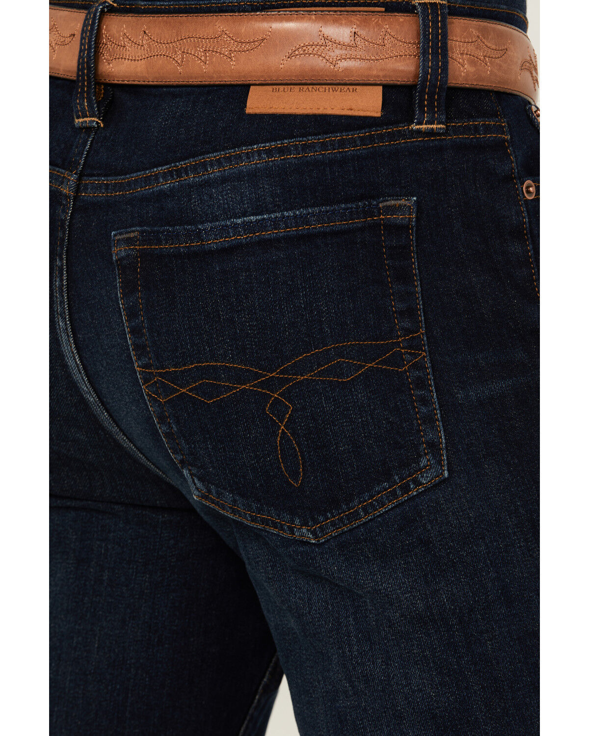 Blue Ranchwear Men's Carbon Dark Wash Slim Bootcut Stretch Denim Jeans