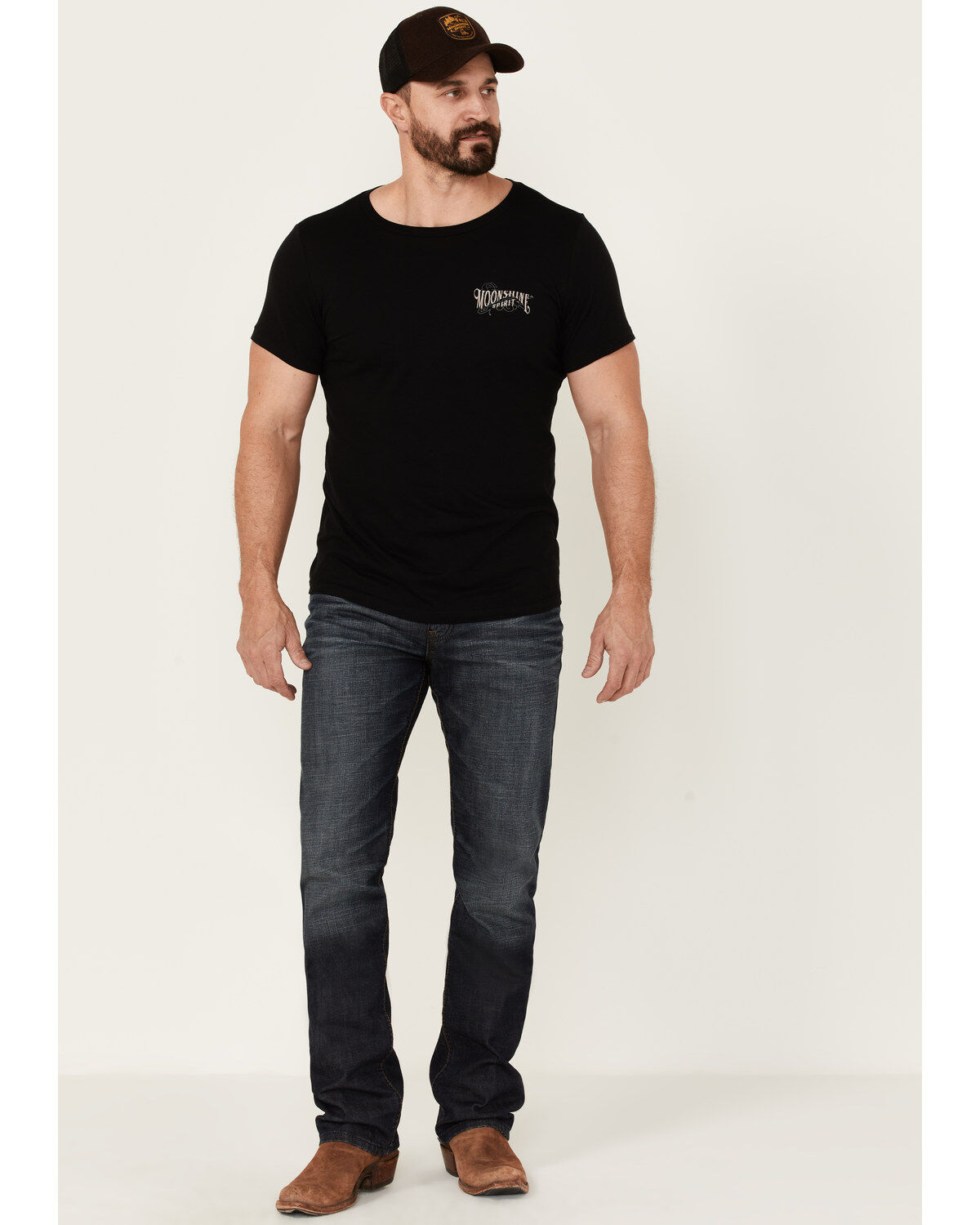 Moonshine Spirit Men's Acoustic Guitar Flag Graphic Short Sleeve T-Shirt