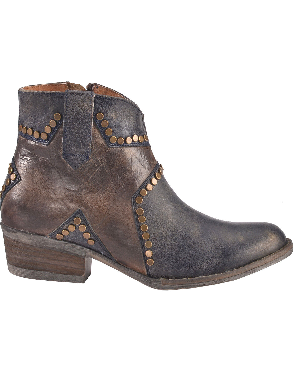 Circle G Women's Studded Star Inlay Booties - Round Toe