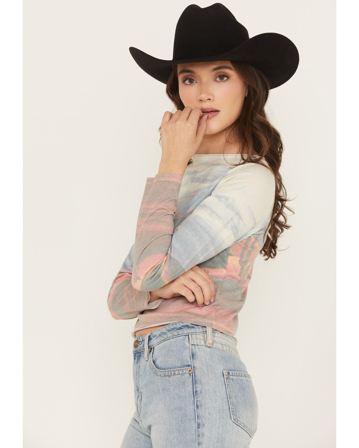Rock & Roll Denim Women's Sunset Scene Long Sleeve Shirt