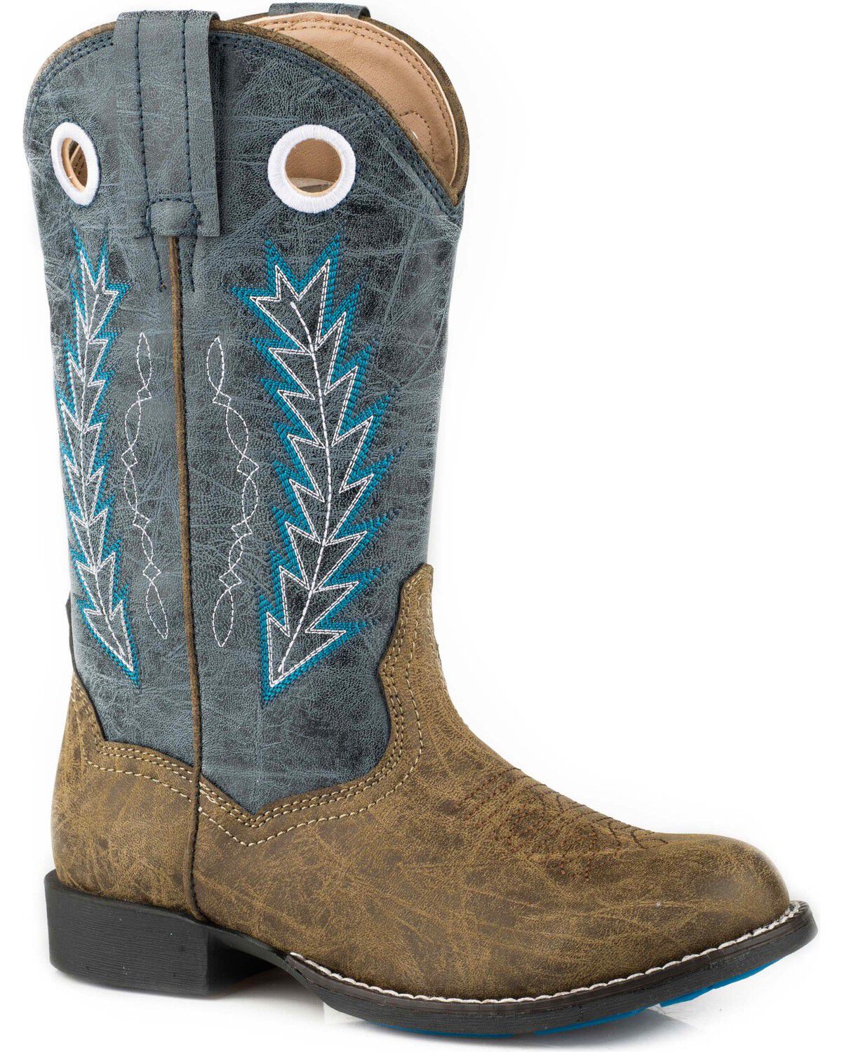 Roper Boys' Hole In The Wall Embroidered Western Boots - Round Toe