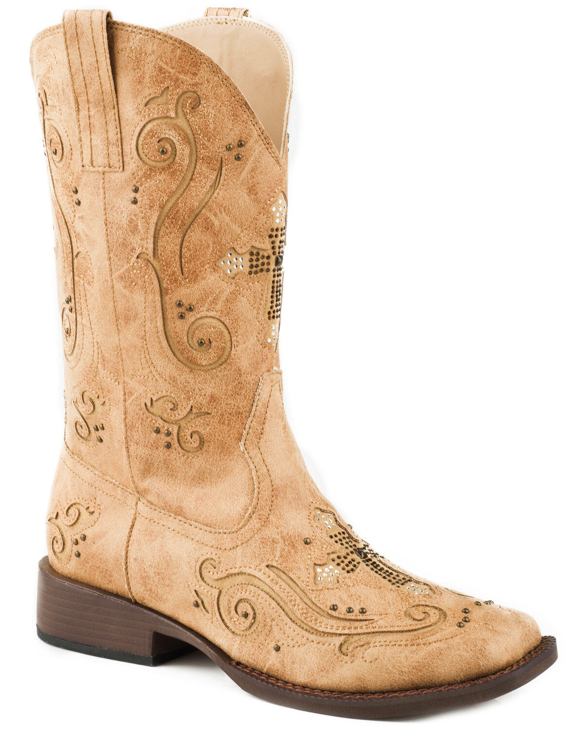 Roper Women's Faith Cross Inlay Boots - Square Toe