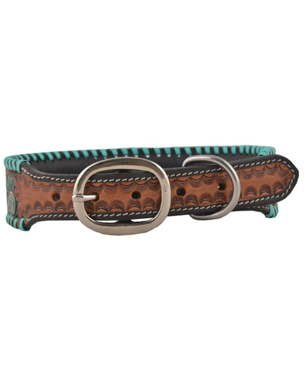 Myra Full Bloom Tooled Leather Dog Collar