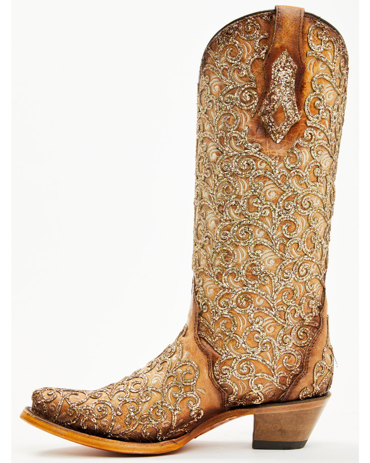 Corral Women's Saddle Glitter Overlay Triad Western Boots - Snip Toe