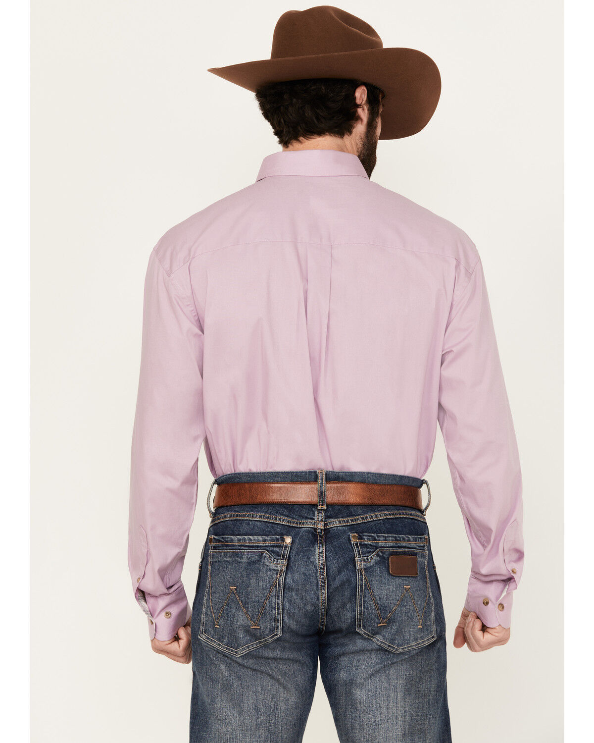 George Strait by Wrangler Men's Solid Long Sleeve Button-Down Stretch Western Shirt