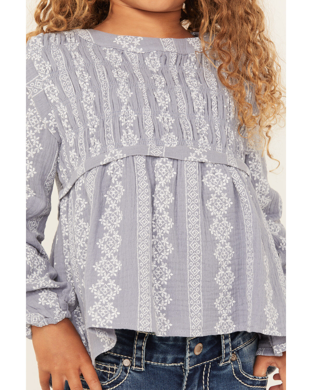Hayden LA Girls' Printed Long Sleeve Woven Shirt