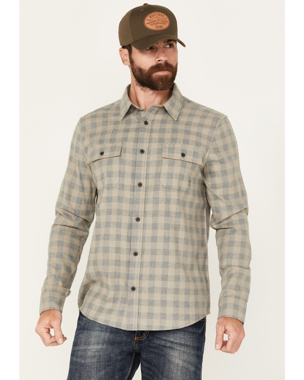 Brothers and Sons Men's Briscoe Everyday Plaid Print Long Sleeve Button Down Flannel Shirt