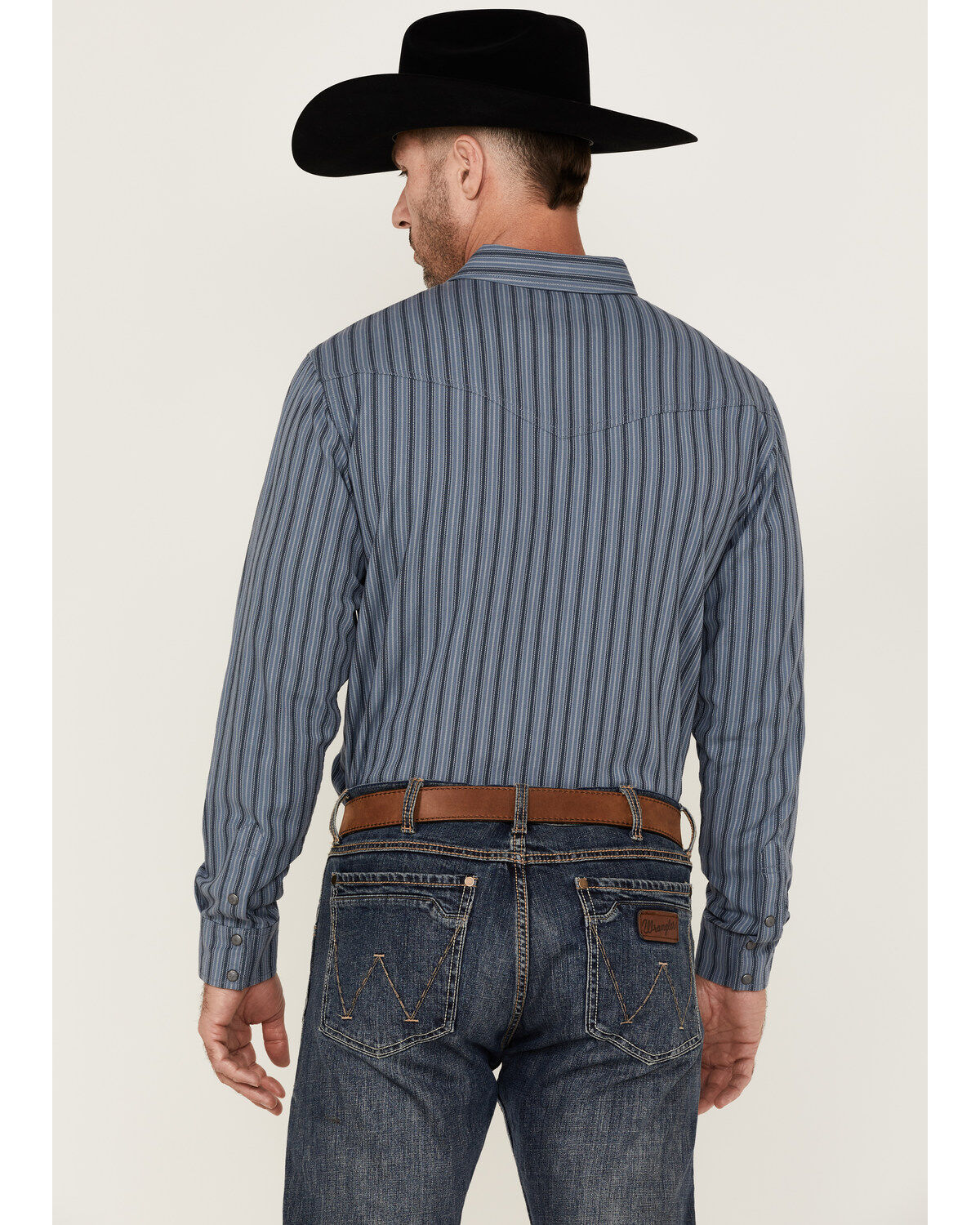 Blue Ranchwear Men's Yarn-Dye Stripe Long Sleeve Snap Western Workshirt