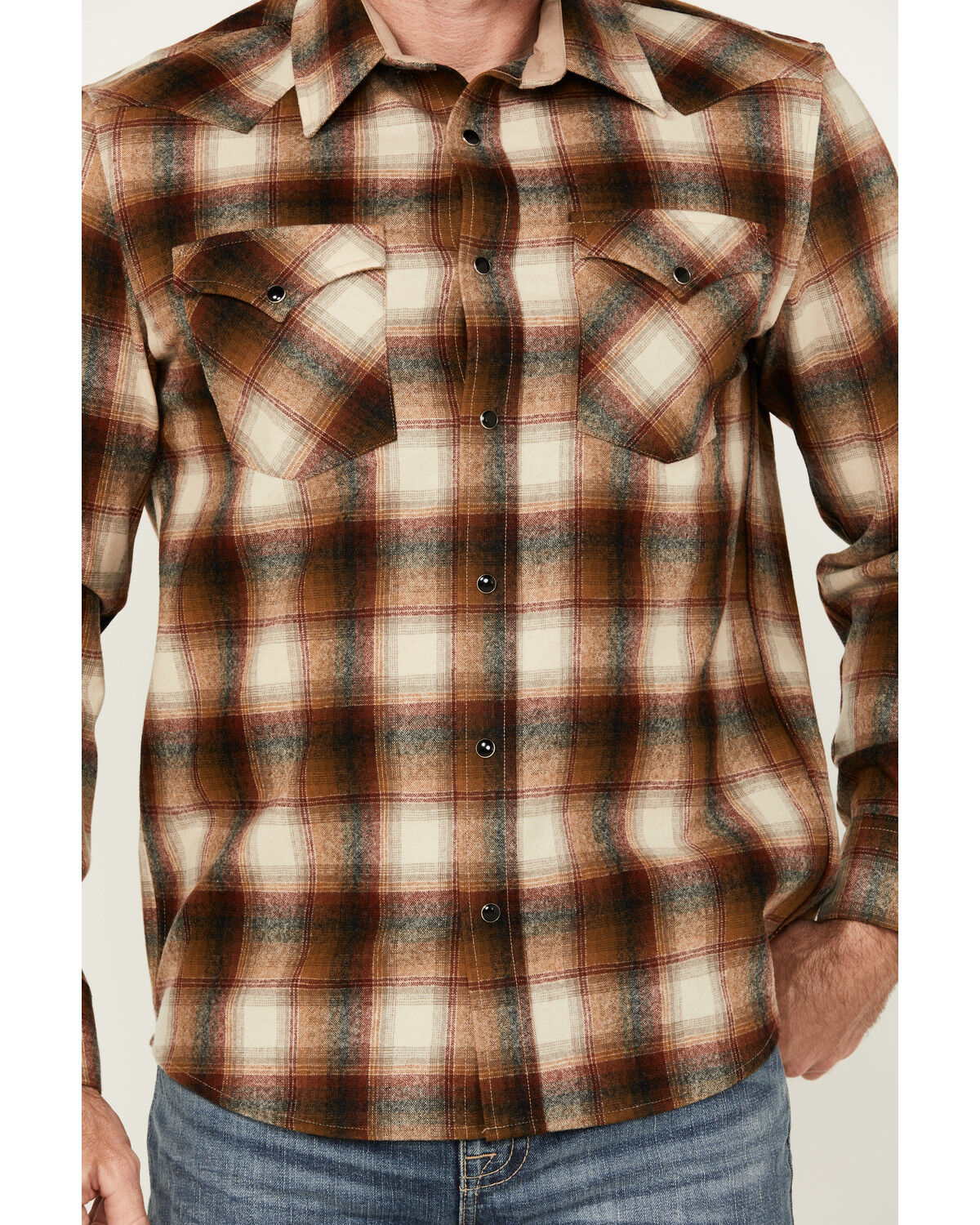 Pendleton Men's Canyon Plaid Print Long Sleeve Snap Western Shirt