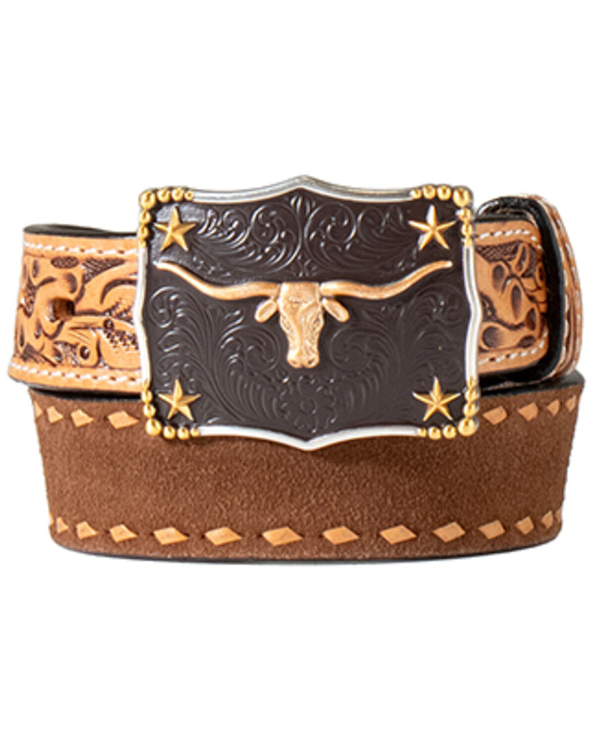 M & F Western Boys' Roughout Leather Belt