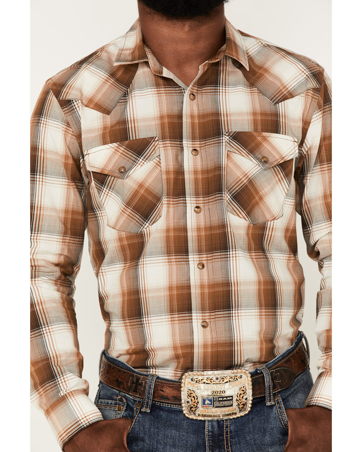 Pendleton Men's Frontier Large Plaid Snap Western Shirt