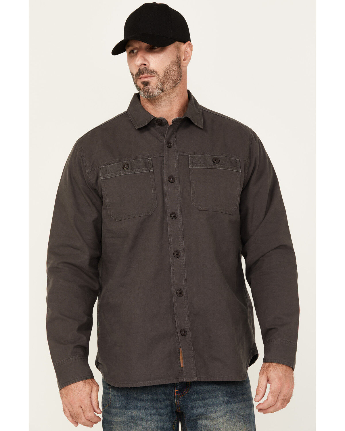 Lucky Brand Workwear Men's Solid Slub Canvas Long Sleeve Button-Down Work Shirt