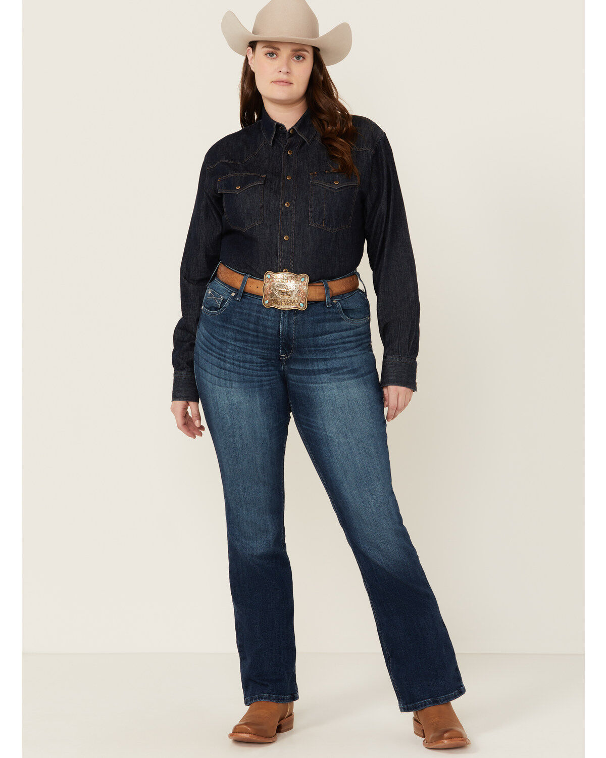 Ariat Women's R.E.A.L. Dark Wash Ariana Mid Rise Bootcut Stretch Denim Jeans - Plus