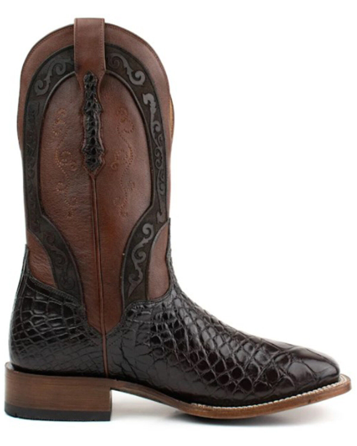 El Dorado Men's American Alligator Exotic Western Boots - Broad Square Toe