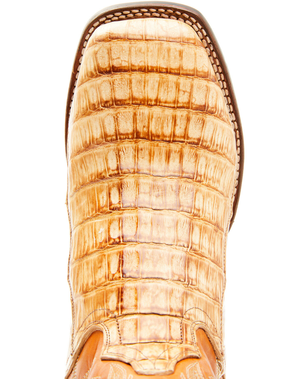 Dan Post Men's Tan Caiman Belly Western Boots - Broad Square Toe