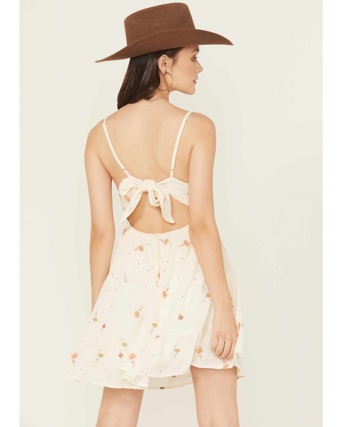 A.T.A.P Women's Crochet Floral Embroidered Sleeveless Mini Dress