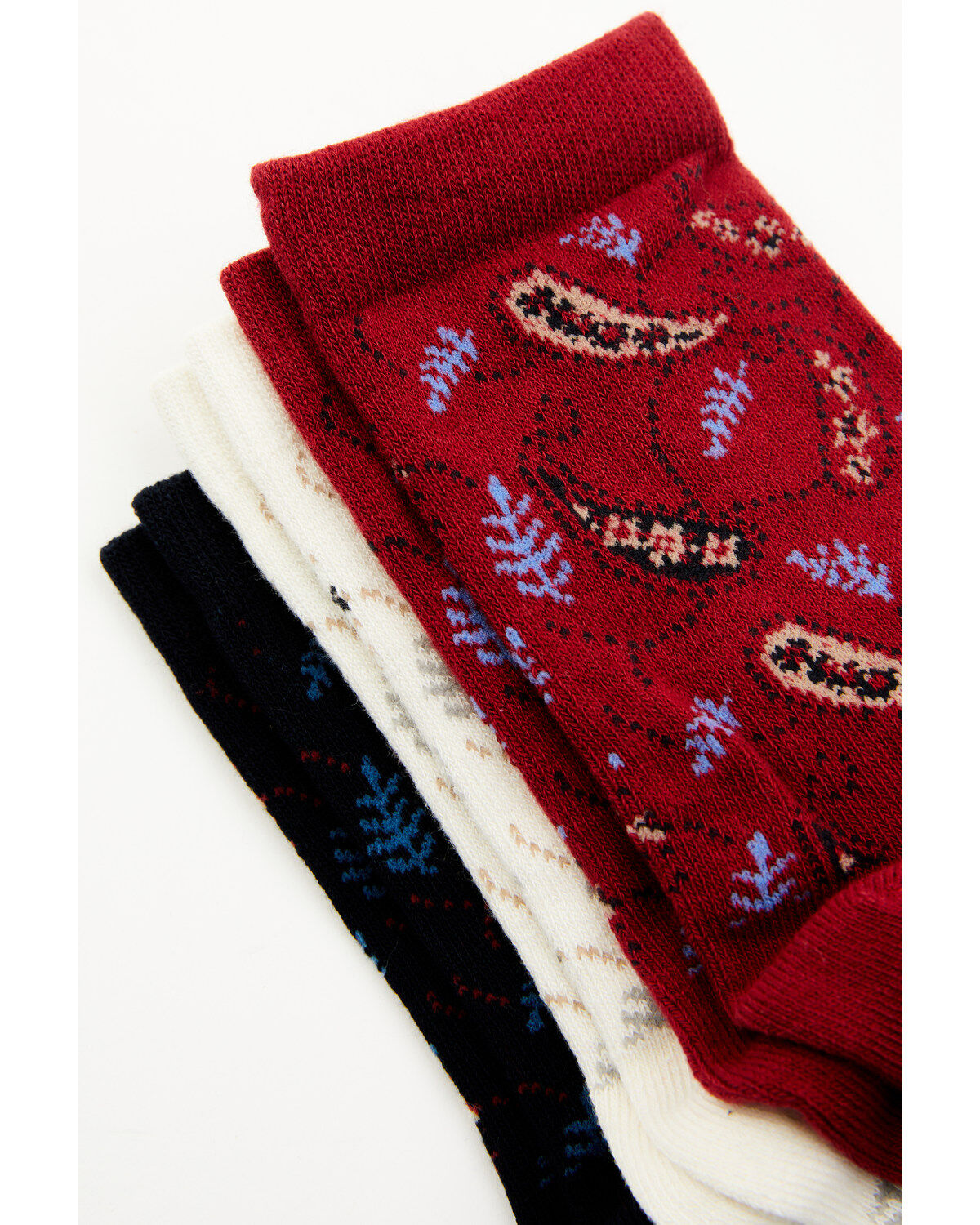 Shyanne Girls' Libby Paisley Crew Socks - 3-Pack