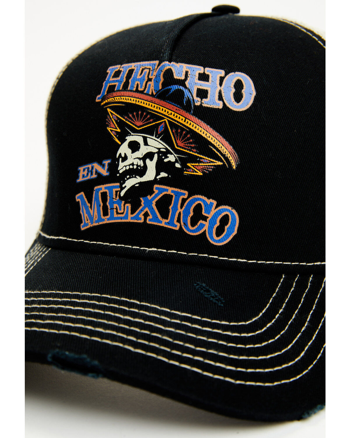Moonshine Spirit Men's Hecho En Mexico Skull Graphic Mesh-Back Ball Cap