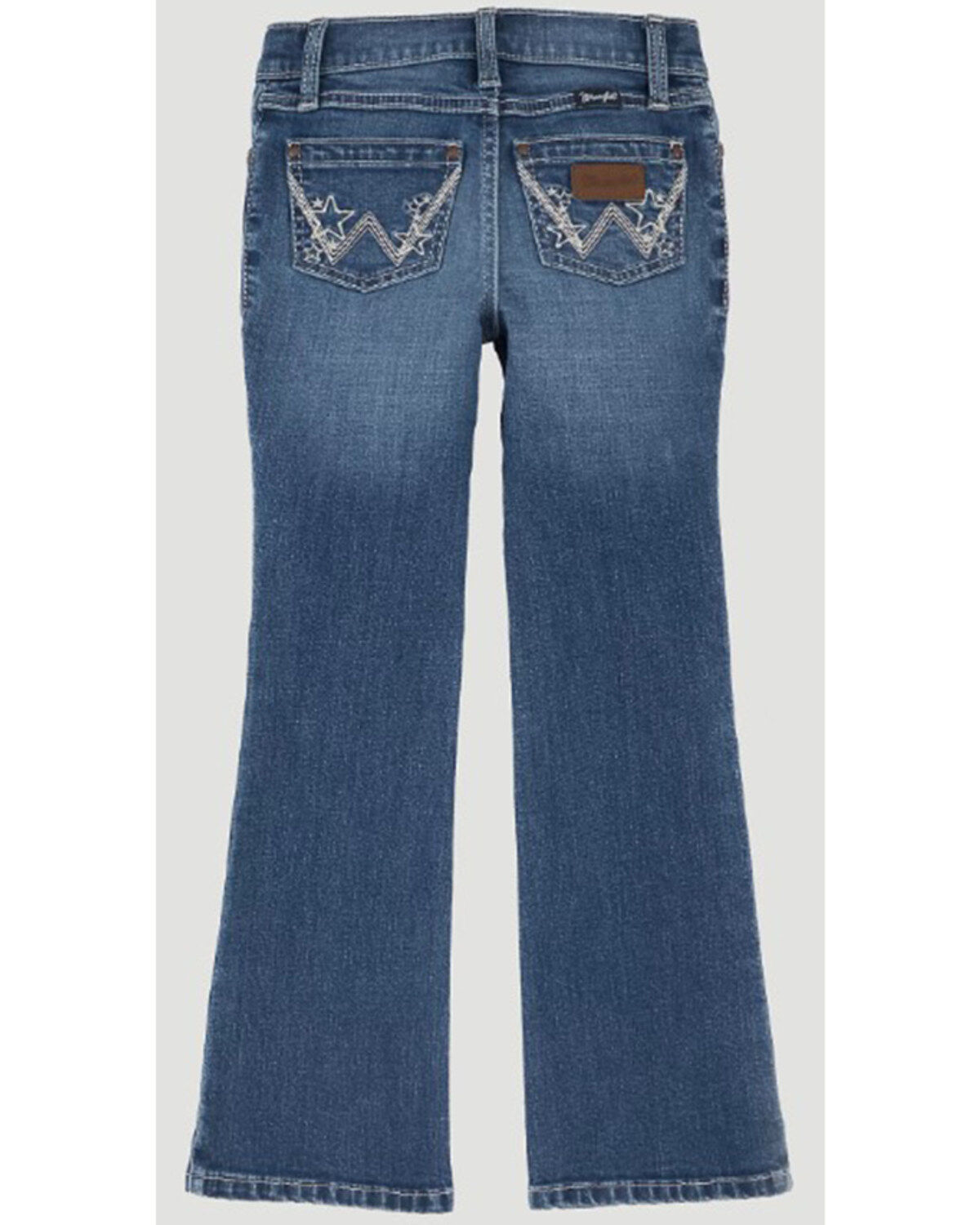 Wrangler Girls' Dakota Star Pocket Medium Wash Bootcut Jeans