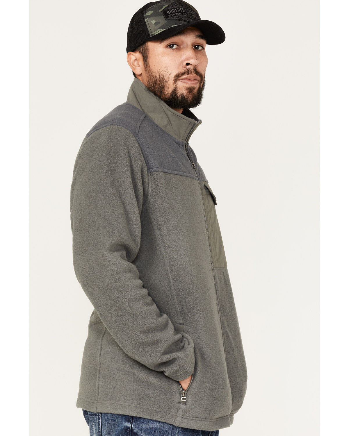 Brothers and Sons Men's Color Block Polar Fleece Jacket