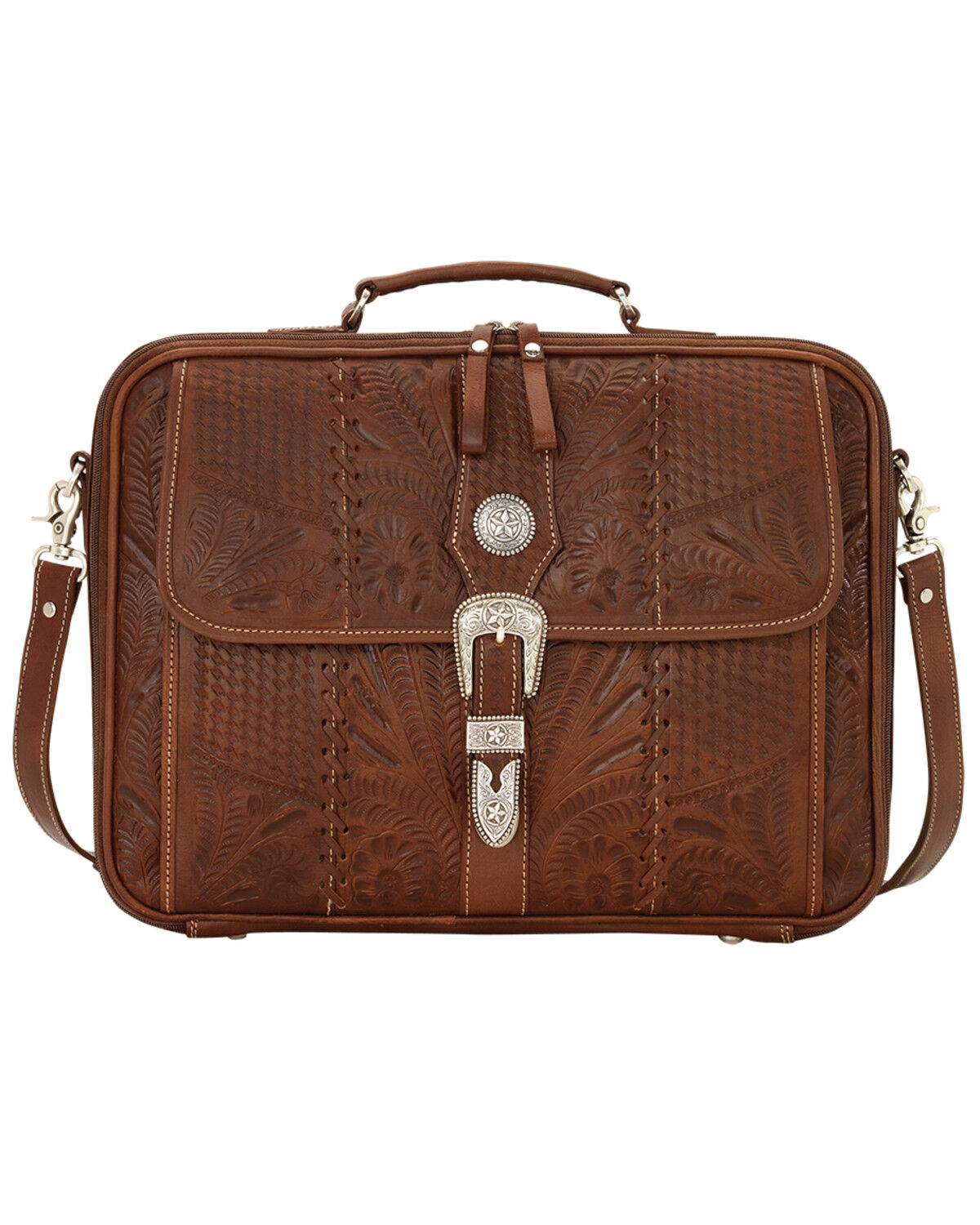 American West Leather Laptop Briefcase