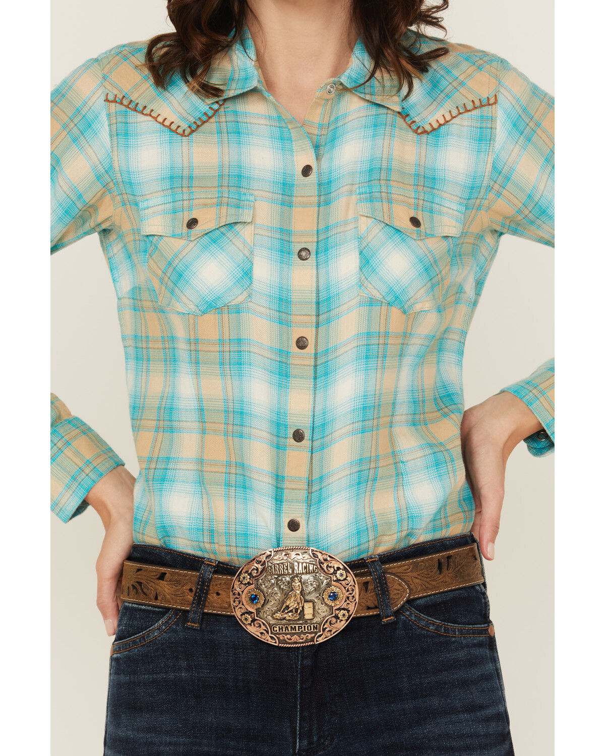 Ariat Women's Plaid Print Long Sleeve Snap Western Shirt