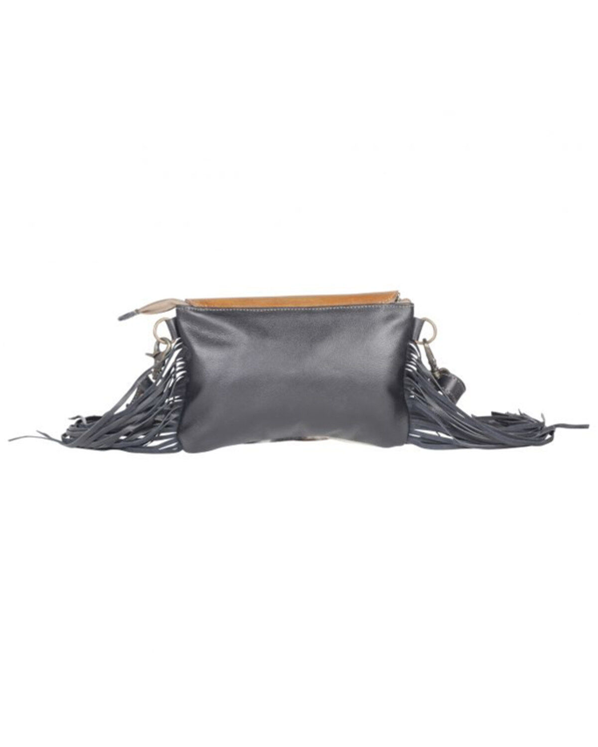 Myra Bag Women's Anam Cara Hair-On Hide Hand-Tooled Fringe Bag