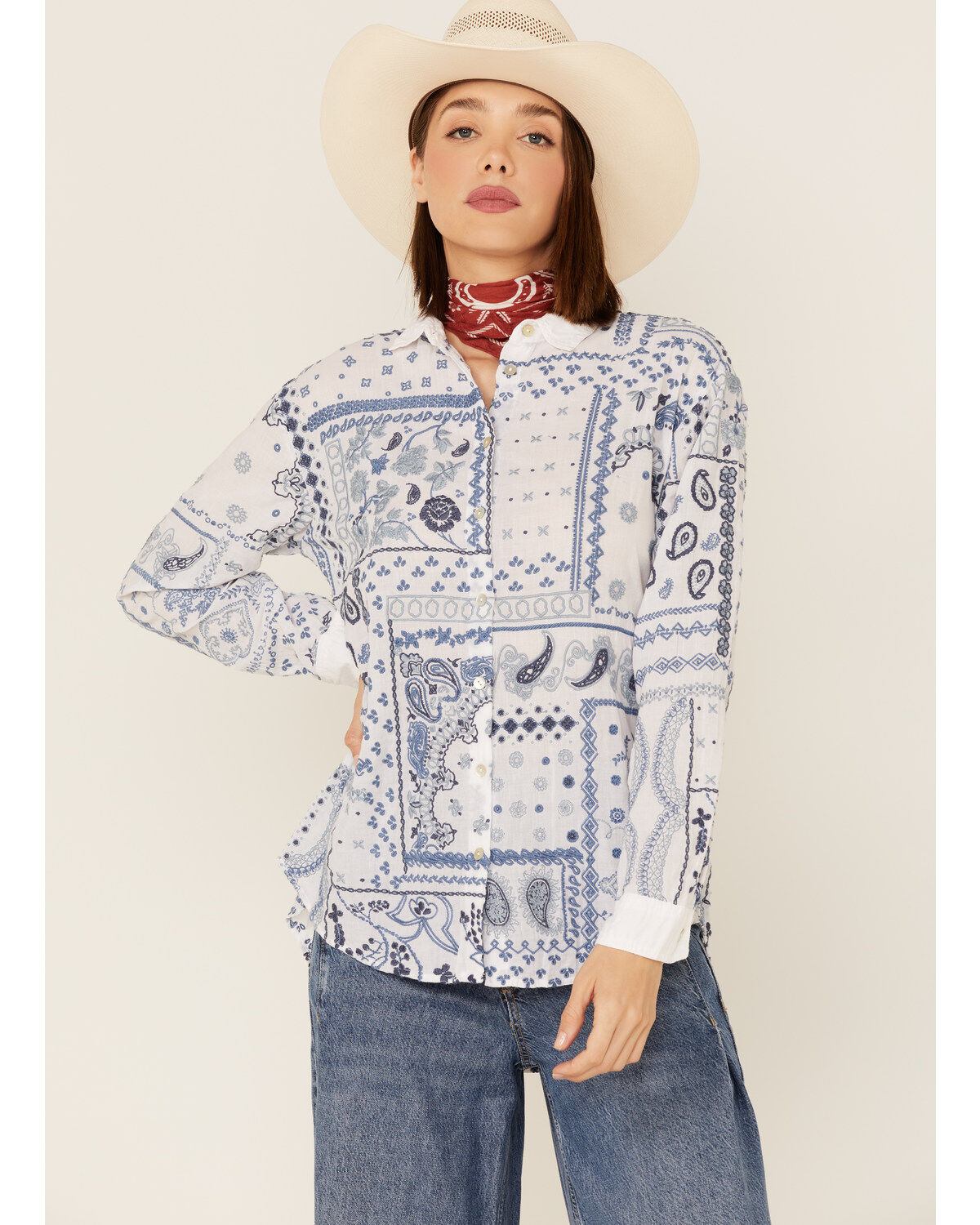 Johnny Was Women's Vanya Schiffu Oversized Shirt
