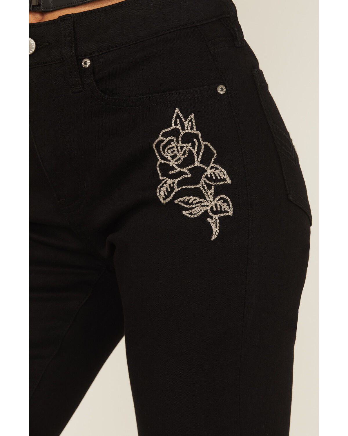 Idyllwind Women's Outlaw High Rise Flare Embroidered Super Stretch Denim Jeans