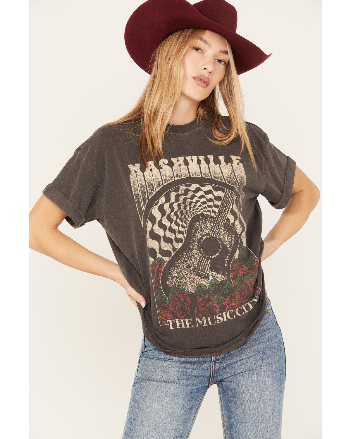 Girl Dangerous Women's Music City Nashville Relaxed Graphic Tee