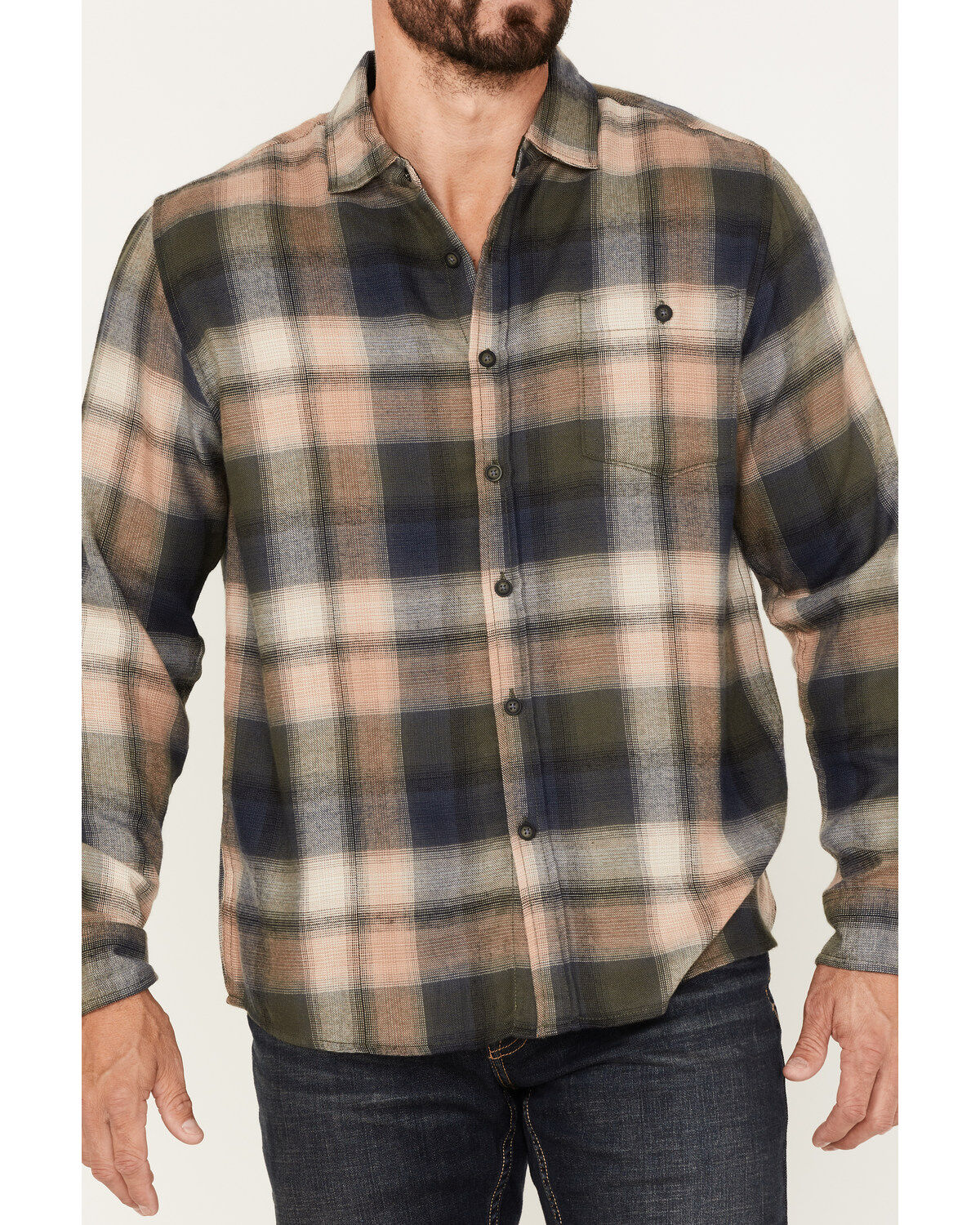 North River Men's Performance Plaid Print Long Sleeve Button Shirt