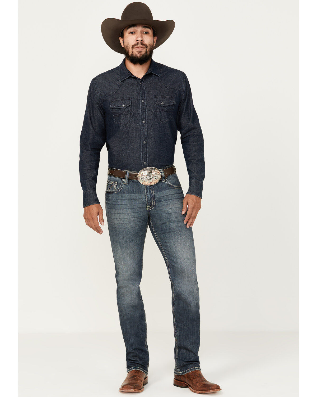 Rock & Roll Denim Men's Revolver Medium Vintage Wash Slim Straight Reflex Denim Jeans
