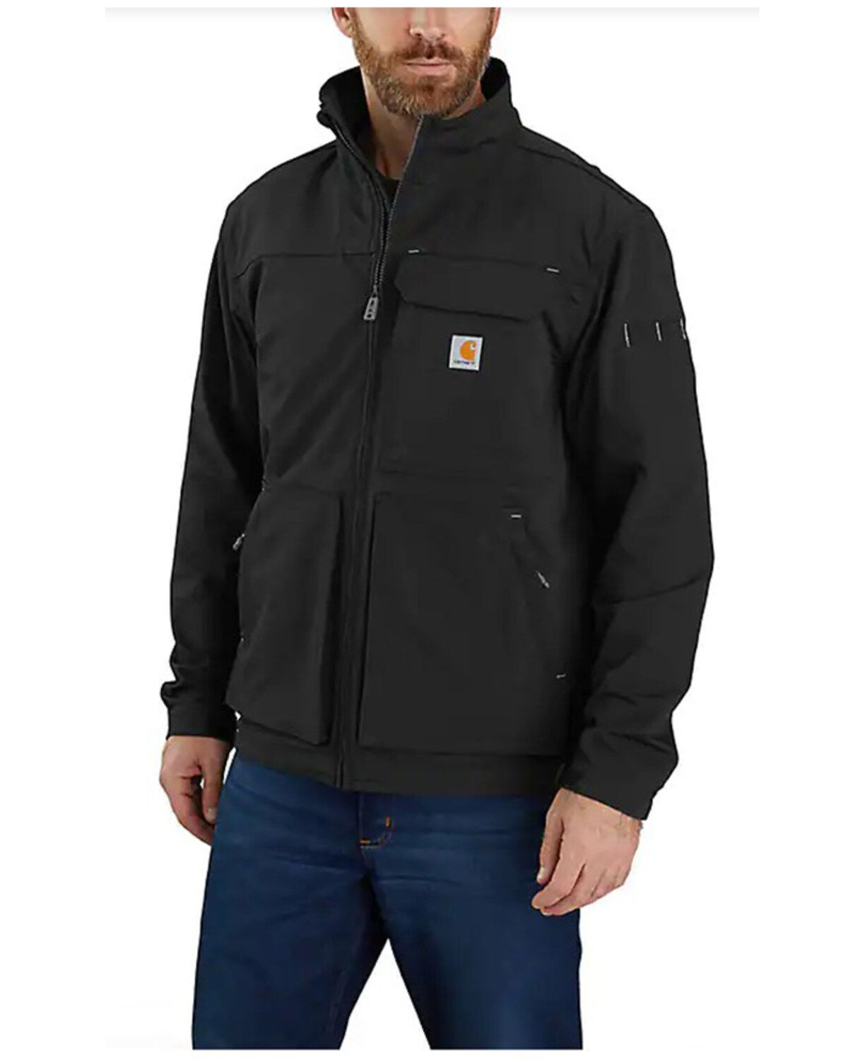 Carhartt Men's Super Dux Black Relaxed Fit Lightweight Zip-Front Work Jacket - Big
