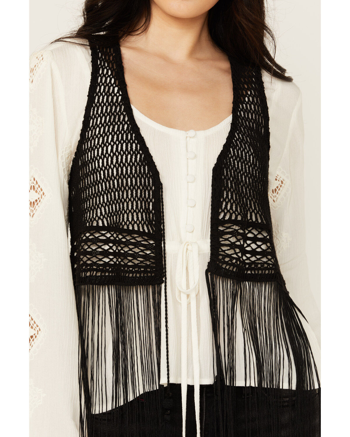 Idyllwind Women's Hawls Crochet Fringe Vest