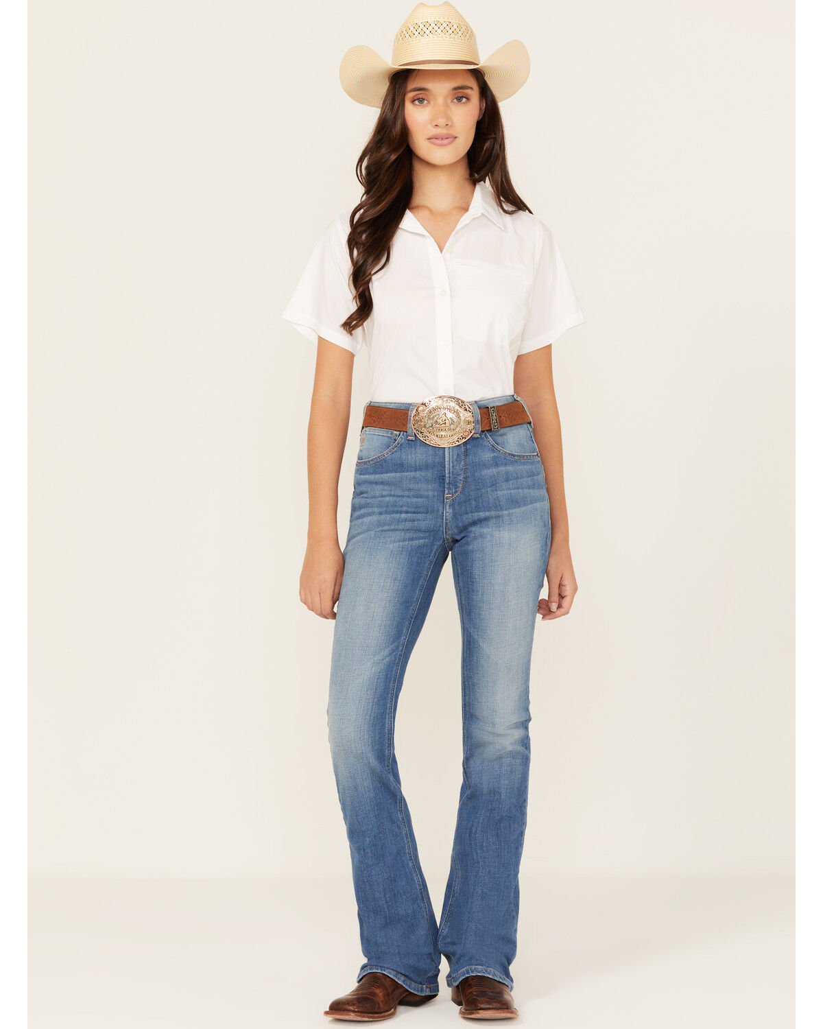 Ariat Women's Cassandra Medium Wash High Rise Bootcut Stretch Denim Jeans