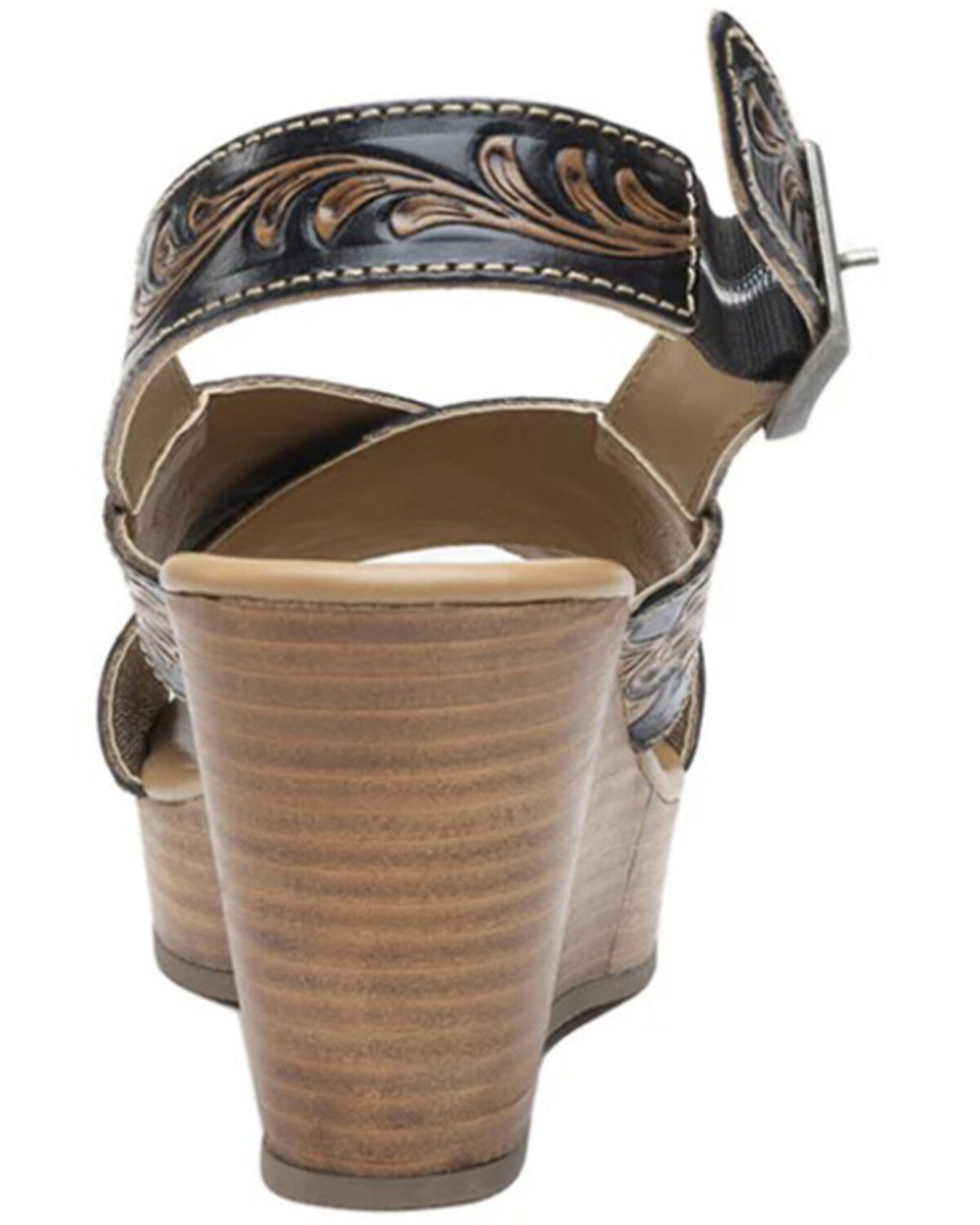 Myra Bag Women's Flower Ridge Hand-Tooled Sandals